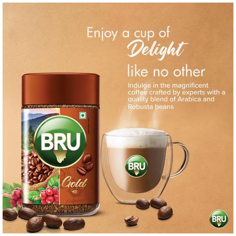 BRU Gold Premium Freeze Dried Coffee - 100percent Pure, 100 g-8.webp